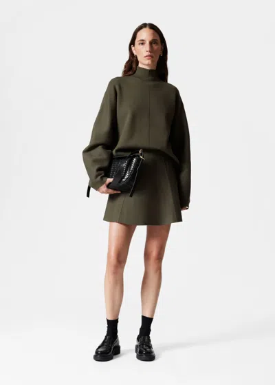 Other Stories Flared Double-knit Skirt In Green