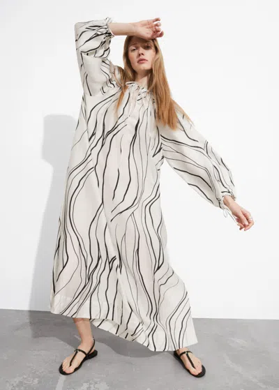 Other Stories Floaty Oversized Midi Dress In Gray