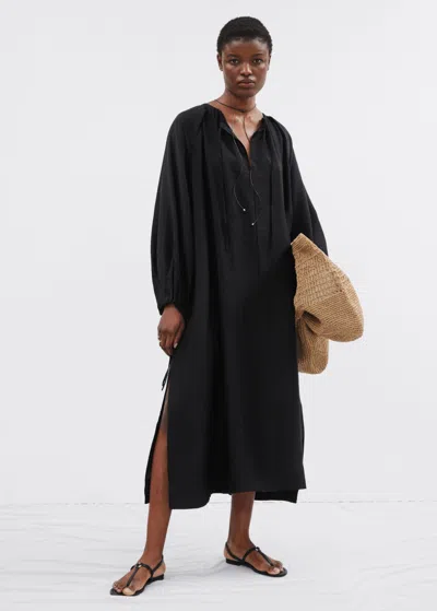Other Stories Floaty Oversized Midi Dress In Black
