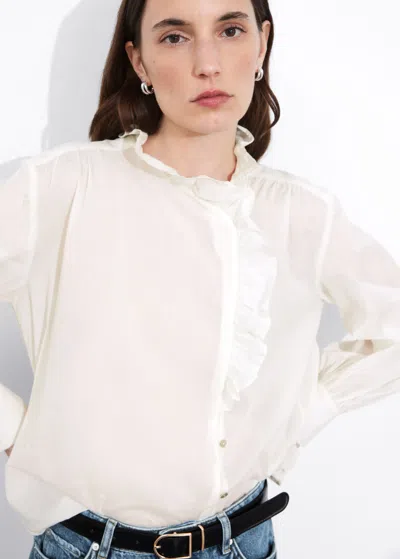 Other Stories Frilled Blouse In White