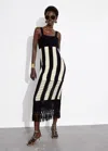 OTHER STORIES FRINGED KNIT MIDI DRESS