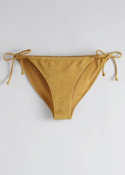 Other Stories Glitter Mini Bikini Briefs In Gold