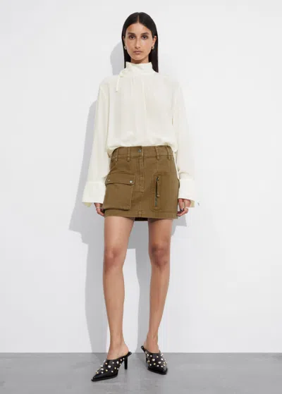 Other Stories High-collar Silk Blouse In White