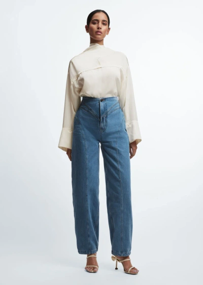 Other Stories High-waist Barrel Jeans In Blue