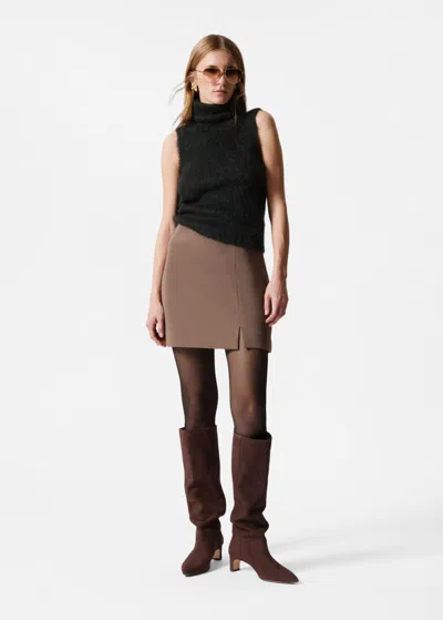 Other Stories High-waist Mini Skirt In Beige