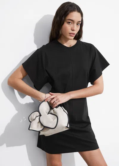 Other Stories Jersey Mini Dress In Black