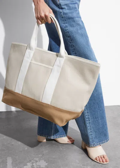 Other Stories Large Canvas Tote In White