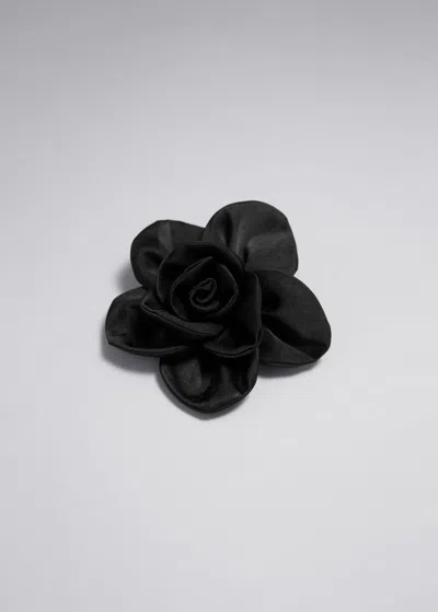 Other Stories Large Flower Brooch In Black