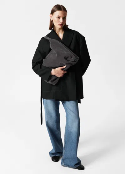 Other Stories Large Suede Tote In Grey
