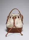 OTHER STORIES LEATHER-TRIMMED CANVAS BUCKET BAG
