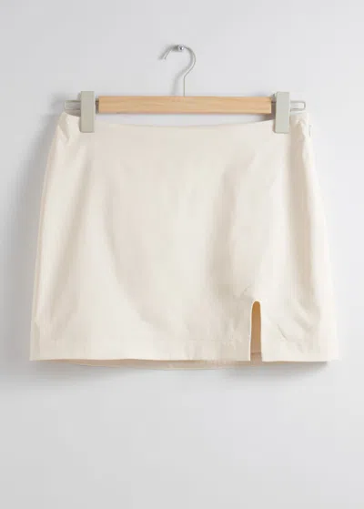 Other Stories Low-waist Mini Skirt In Beige
