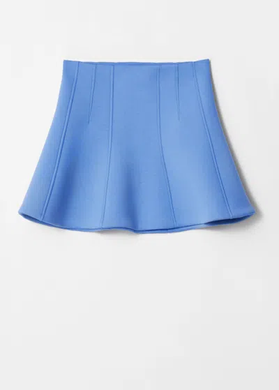 Other Stories Mini Scuba Skirt In Blue