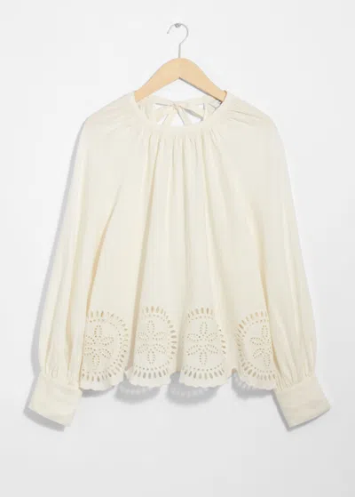 Other Stories Open-back Linen Blouse In White