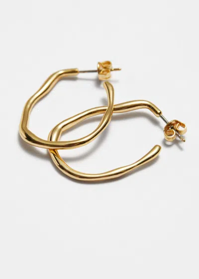 Other Stories Organic-cut Hoop Earrings In Gold