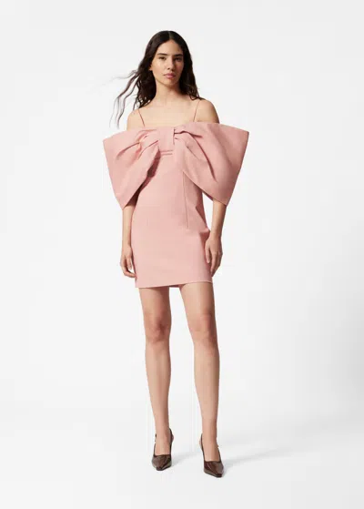 Other Stories Oversized-bow Off-shoulder Mini Dress In Orange
