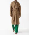 Other Stories Oversized Shawl-collar Wool Coat In Tan In Brown