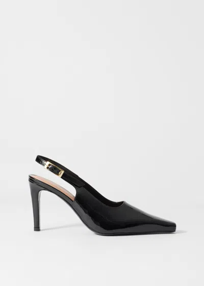 Other Stories Patent Leather Slingback Pumps In Black