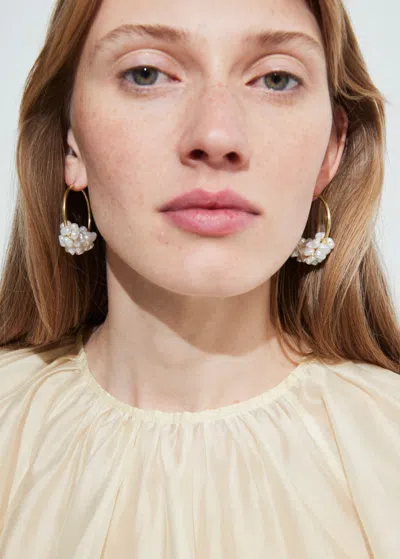 Other Stories Pearl Cluster Hoops In Gold