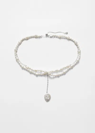 Other Stories Pendant Pearl Choker In White