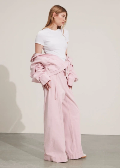 Other Stories Relaxed Belted Trousers In Pink