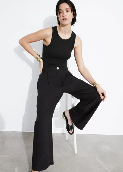 Other Stories Relaxed Breezy Trousers In Black