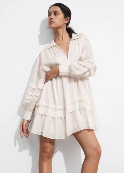Other Stories Relaxed Collared Mini Dress In White