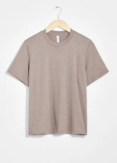Other Stories Relaxed Crewneck T-shirt In Beige