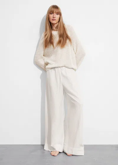 Other Stories Relaxed Drawstring Trousers In White