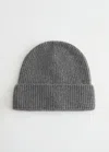 OTHER STORIES RIBBED CASHMERE KNIT BEANIE