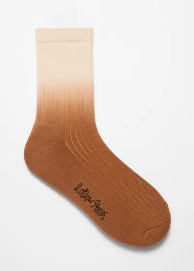 Other Stories Ribbed Gradient Socks In Beige