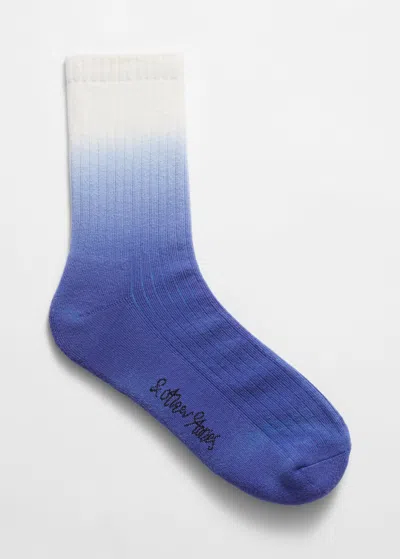 Other Stories Ribbed Gradient Socks In Blue