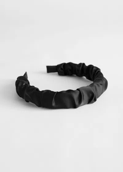 Other Stories Ruched Alice Headband In Black