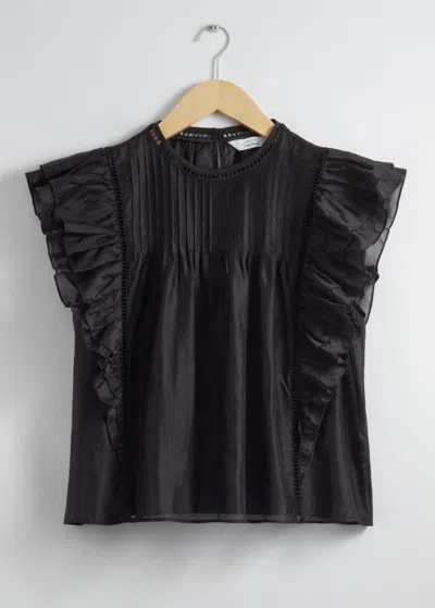 Other Stories Ruffled Top In Black