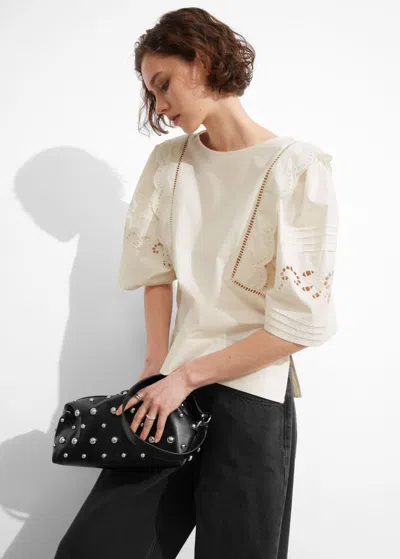 Other Stories Scalloped Blouse In White