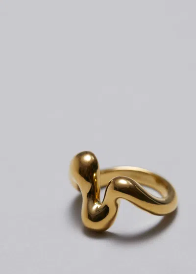 Other Stories Sculpted Wavy Ring In Gold
