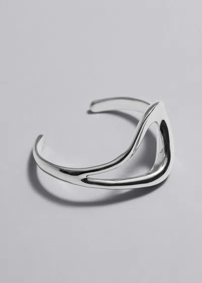 Other Stories Sculptural Fluid Bracelet In Silver