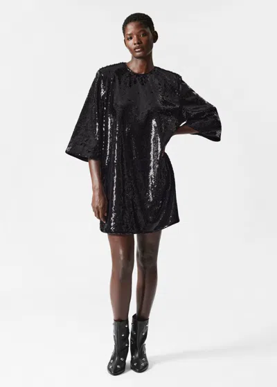 Other Stories Sequined Mini Shift Dress In Red