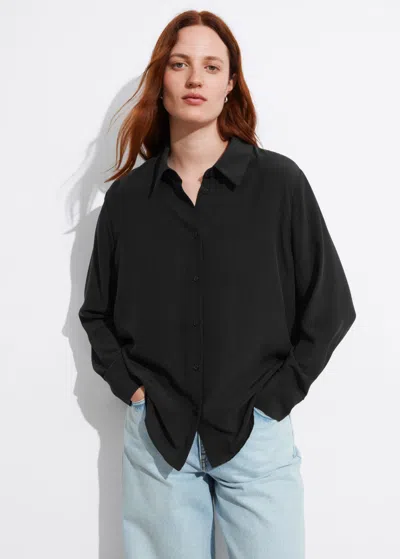 Other Stories Silk Shirt In Black