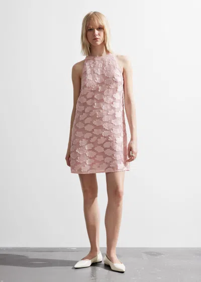 Other Stories Sleeveless Jacquard Mini Dress In Pink