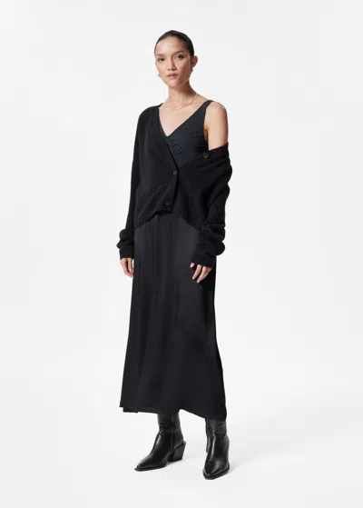 Other Stories Sleeveless Two-tone Midi Dress In Black