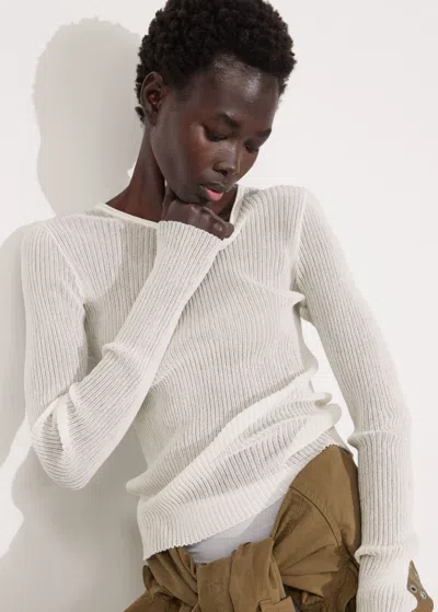 Other Stories Slim Rib-knit Top In Neutral