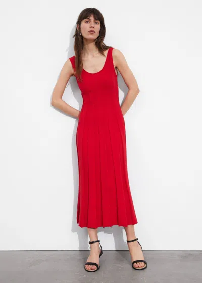 Other Stories Slim Tank Midi Dress In Red