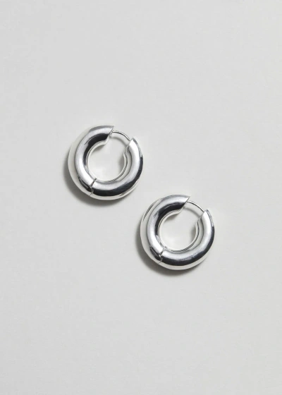 Other Stories Small Chunky Hoop Earrings In Silver