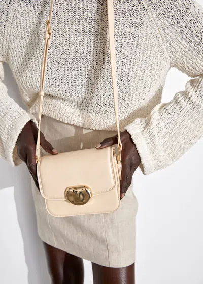 Other Stories Small Sculptural-buckle Leather Bag In Neutral