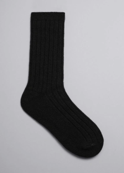 Other Stories Soft Wool Socks In Black