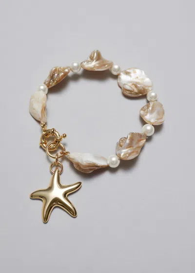 Other Stories Starfish Shell Bracelet In Gold