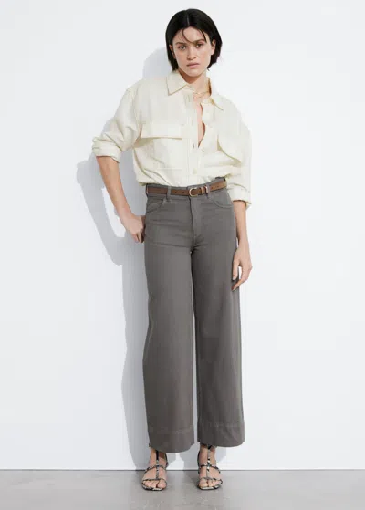 Other Stories Straight Cropped Jeans In Grey