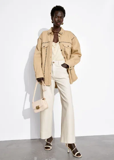 Other Stories Straight Cropped Jeans In Neutral