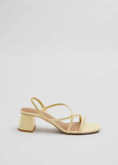 Other Stories Strappy Block Heel Sandals In Yellow