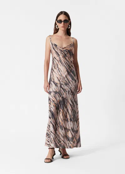 Other Stories Strappy Cowl-neck Midi Dress In Black